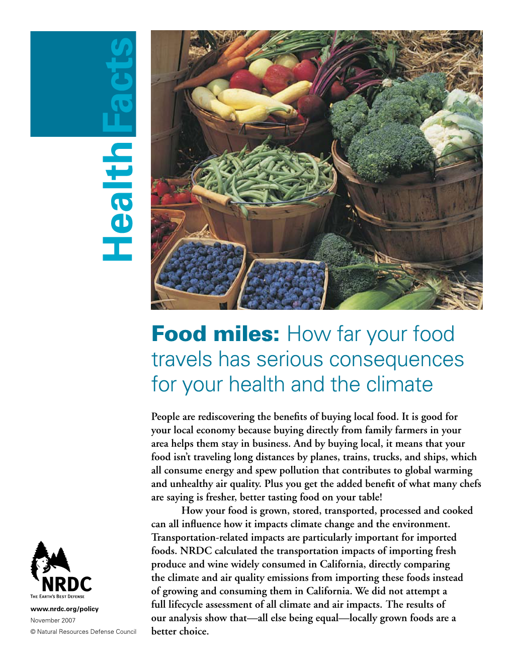 NRDC: Food Miles: How Far Your Food Travels Has Serious Consequences for Your Health and the Climate (Pdf)