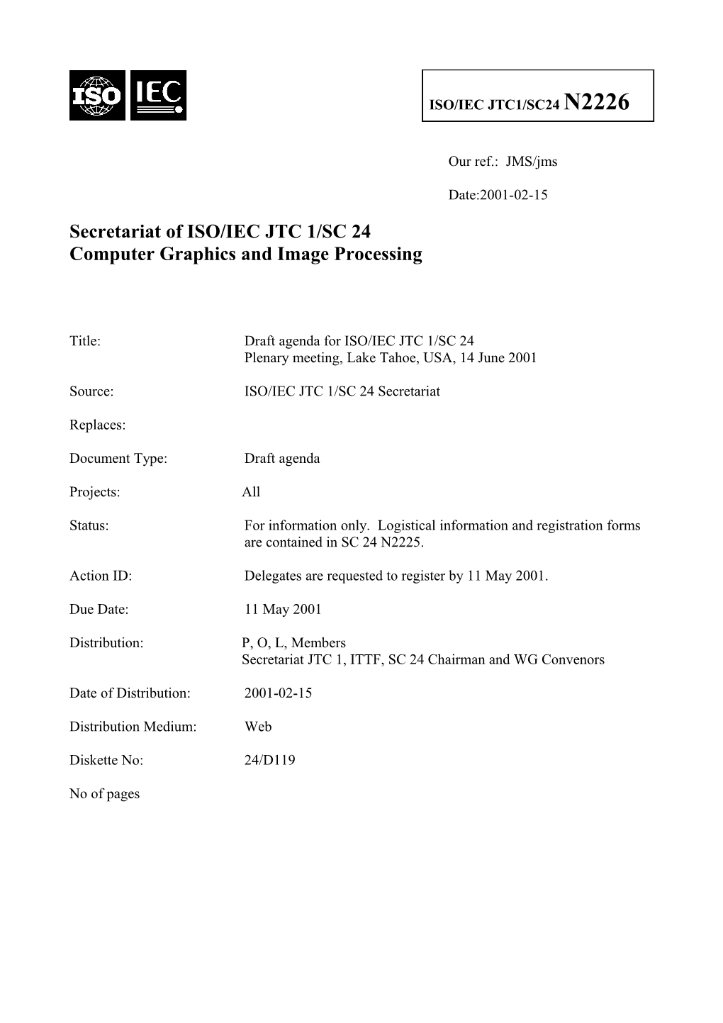 Secretariat of ISO/IEC JTC 1/SC 24