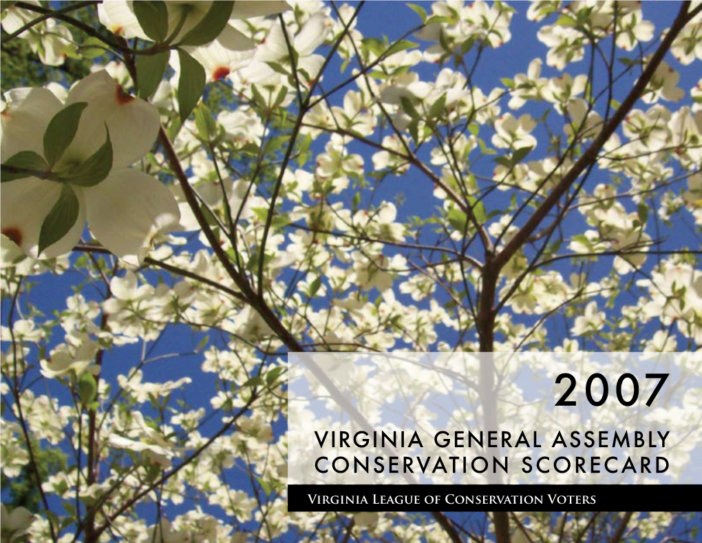 Virginia General Assembly Conservation Scorecard