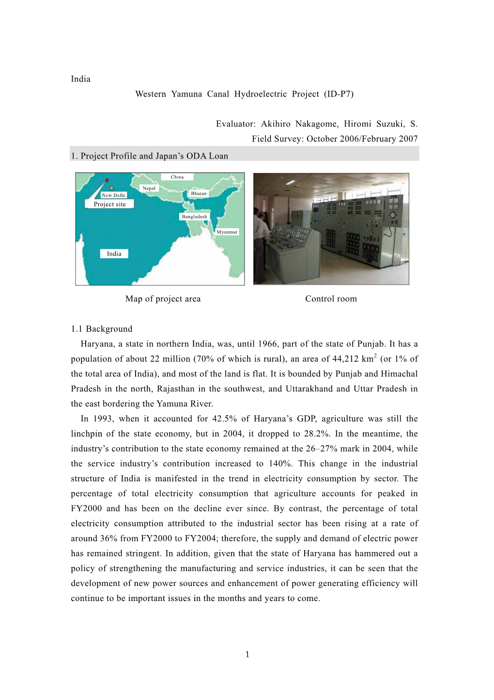 India Western Yamuna Canal Hydroelectric Project (ID-P7)