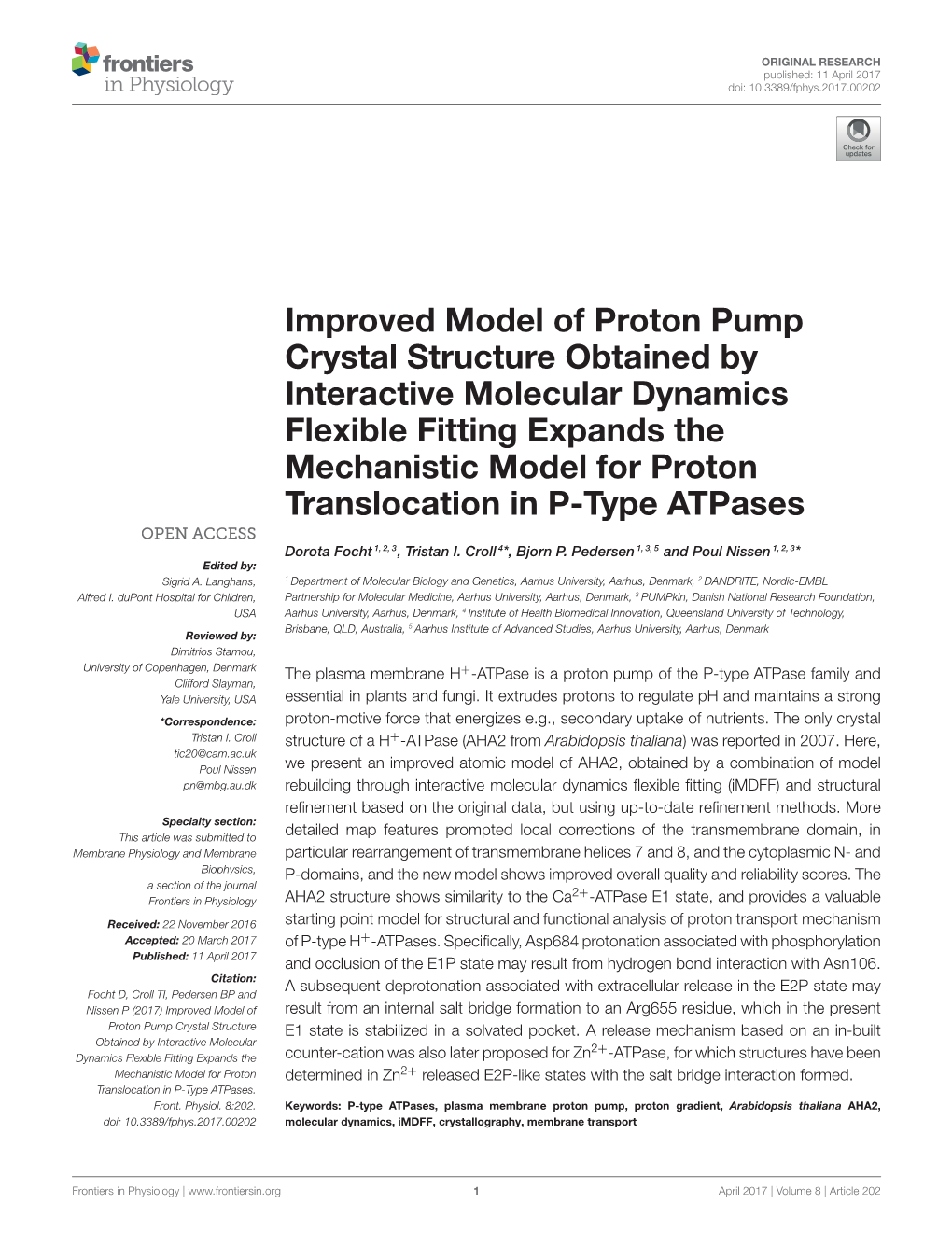 Improved Model of Proton Pump Crystal Structure Obtained By