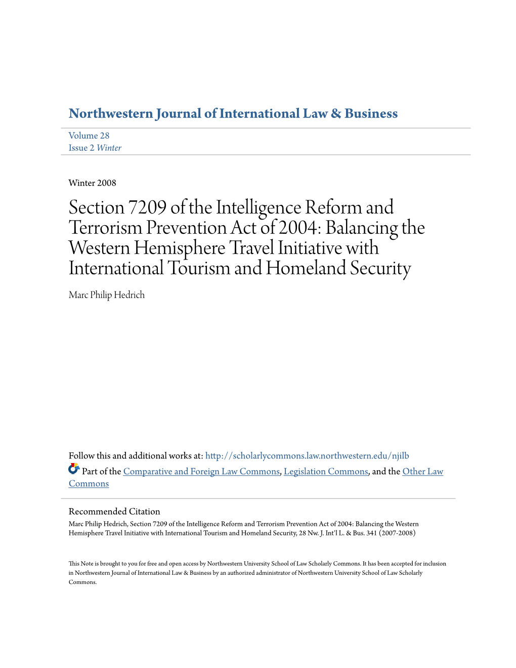 Section 7209 of the Intelligence Reform and Terrorism