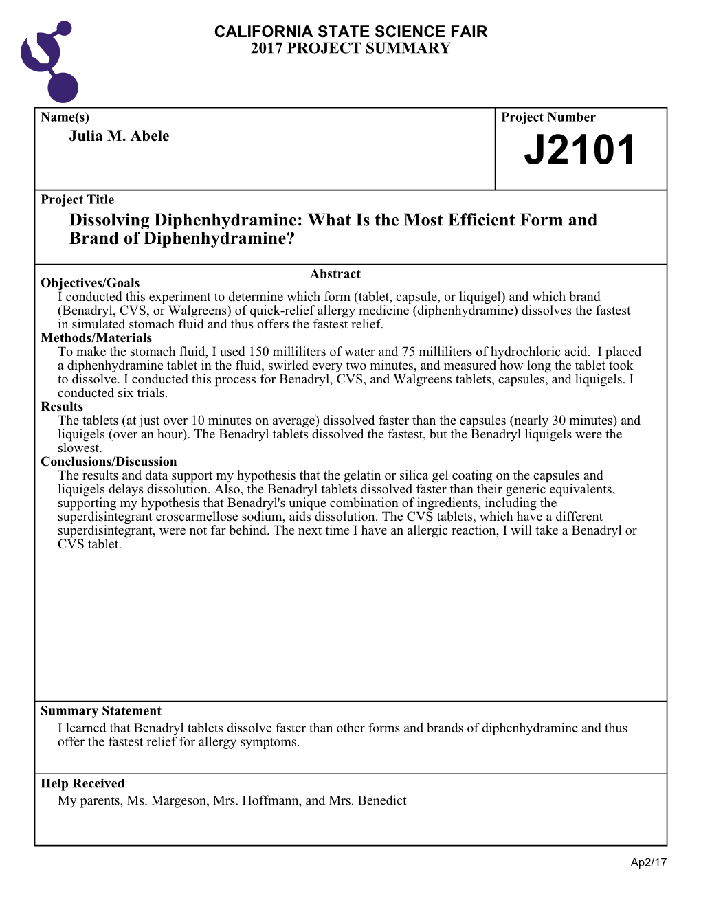 Dissolving Diphenhydramine: What Is the Most Efficient Form and Brand of Diphenhydramine?