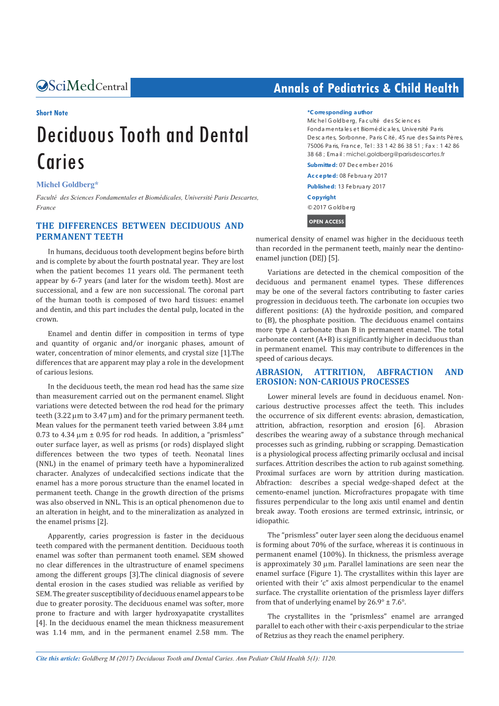 Deciduous Tooth and Dental Caries