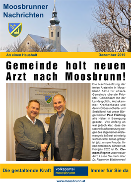 Moosbrunner Nachrichten Ausgabe Dezember 2019