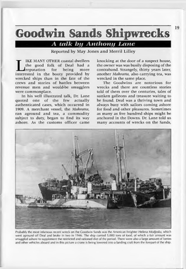 Goodwin Sands Shipwrecks a Ta Lk Bij Anthony Lane Reported by May Jones and Merril Lilley