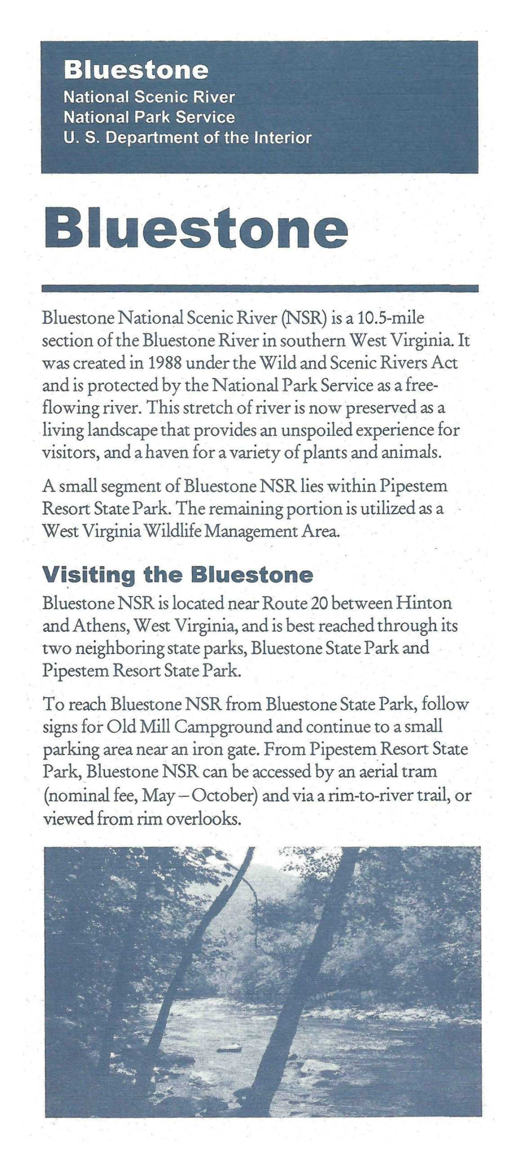 Bluestone National Scenic River National Park Service U