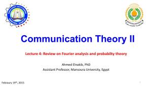 Communication Theory II Slides 04