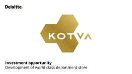 Investment Opportunity Development of World Class Department Store