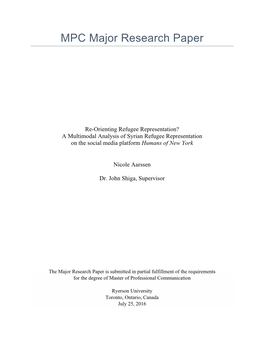 MPC Major Research Paper