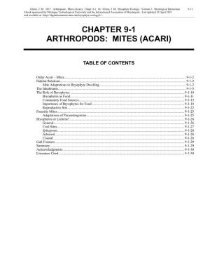 Arthropods: Mites (Acari)