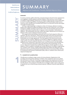 SUMMARY Migration and Classification: Towards a Multiple Migration Idiom