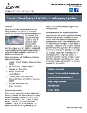 Combustion, Thermal Treatment, & Air Pollution Control Engineering