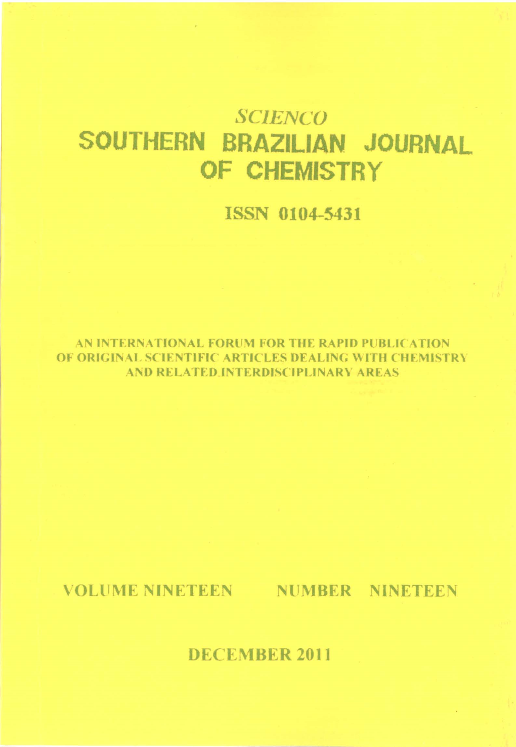 Southern Brazilian Journal of Chemistry