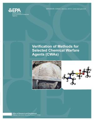 Verification of Methods for Selected Chemical Warfare Agents (Cwas)