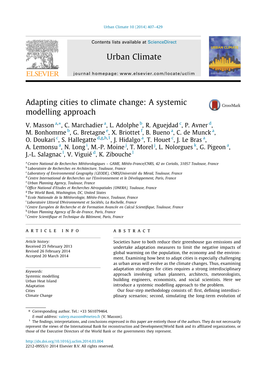 Adapting Cities to Climate Change: a Systemic Modelling Approach ⇑ V