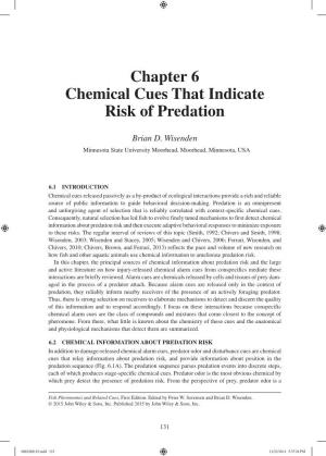 Chapter 6 Chemical Cues That Indicate Risk of Predation