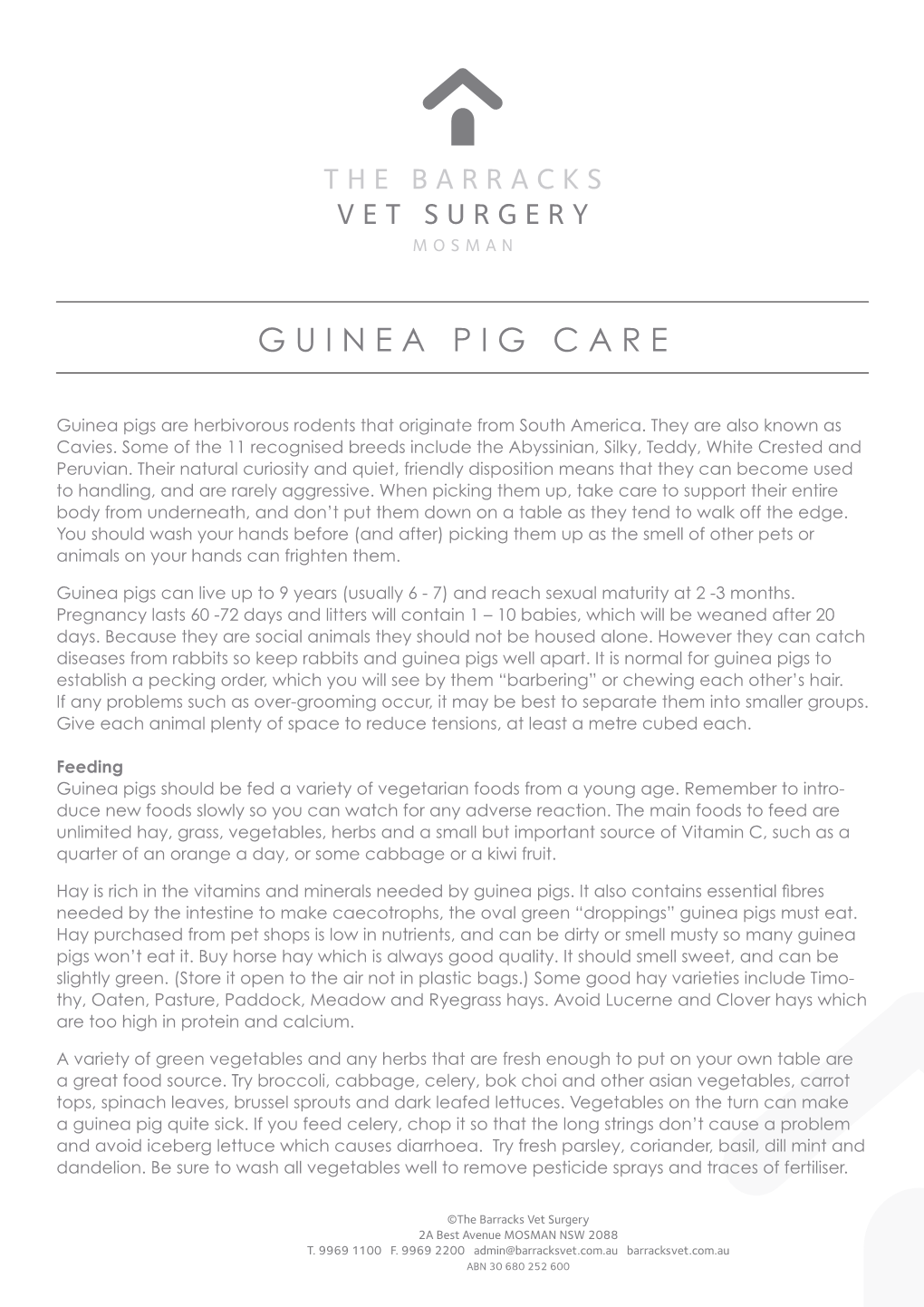 Guinea Pig Care