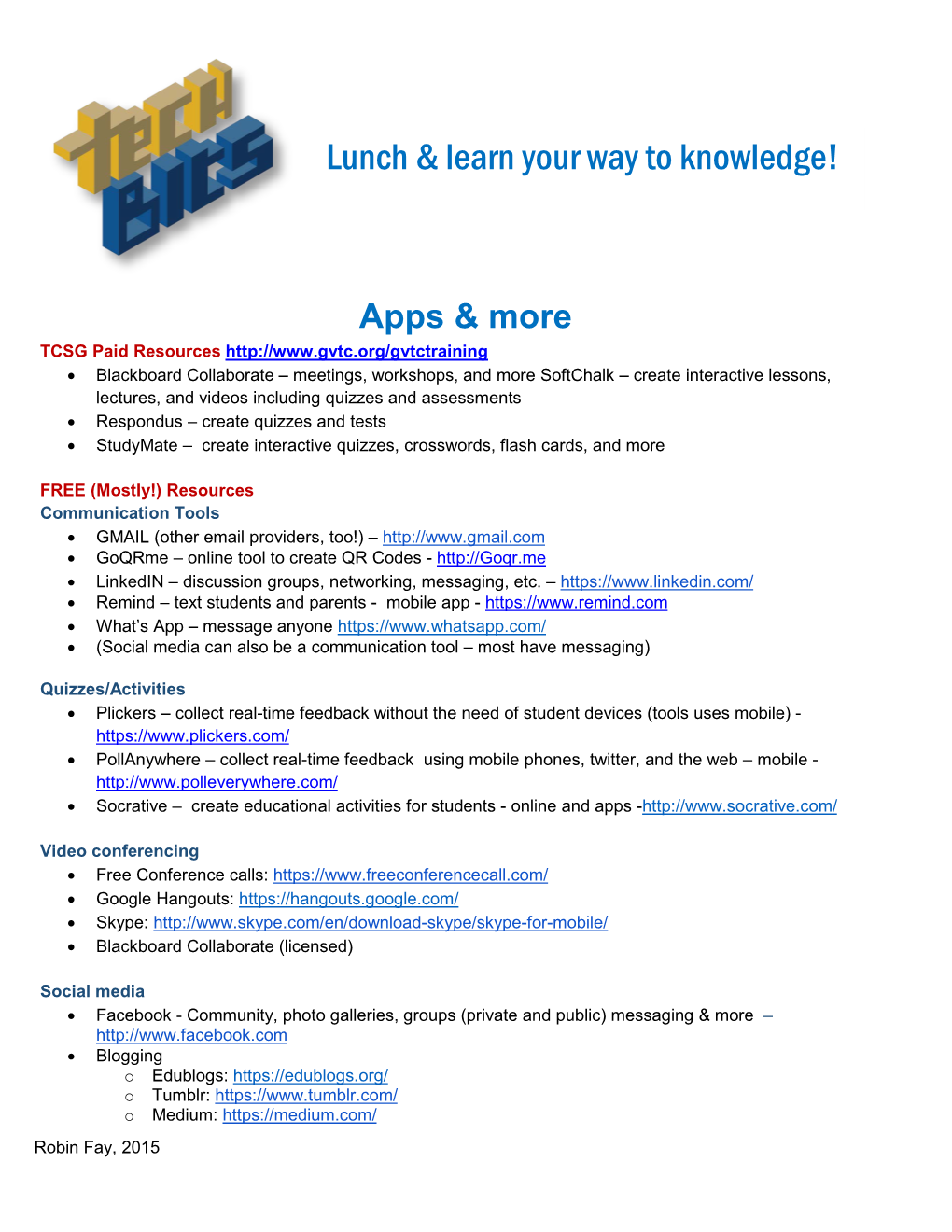 Lunch & Learn Your Way to Knowledge!
