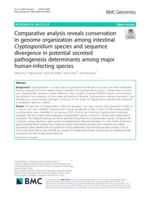 Comparative Analysis Reveals Conservation in Genome Organization Among Intestinal Cryptosporidium Species and Sequence Divergenc