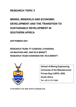 Economic Development of Southern Africa...5
