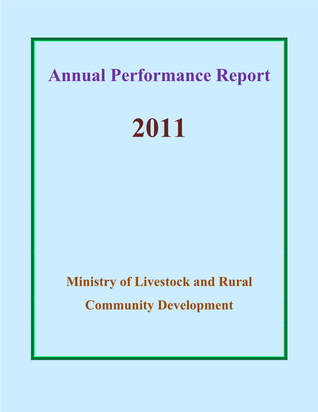 Annual Performance Report of The