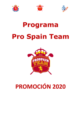 Programa Pro Spain Team PROMOCIÓN 2020