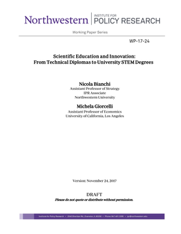 From Technical Diplomas to University STEM Degrees Nicola Bianchi