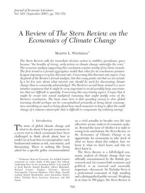 The Stern Review on the Economics of Climate Change