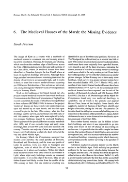 The Medieval Houses of the Marsh: the Missing Evidence