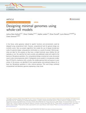 Designing Minimal Genomes Using Whole-Cell Models