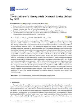 The Stability of a Nanoparticle Diamond Lattice Linked by DNA