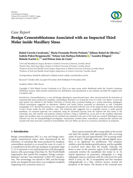 Benign Cementoblastoma Associated with an Impacted Third Molar Inside Maxillary Sinus