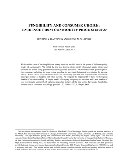 Fungibility and Consumer Choice: Evidence from Commodity Price Shocks∗