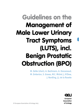 Management of Male Lower Urinary Tract Symptoms (LUTS), Incl