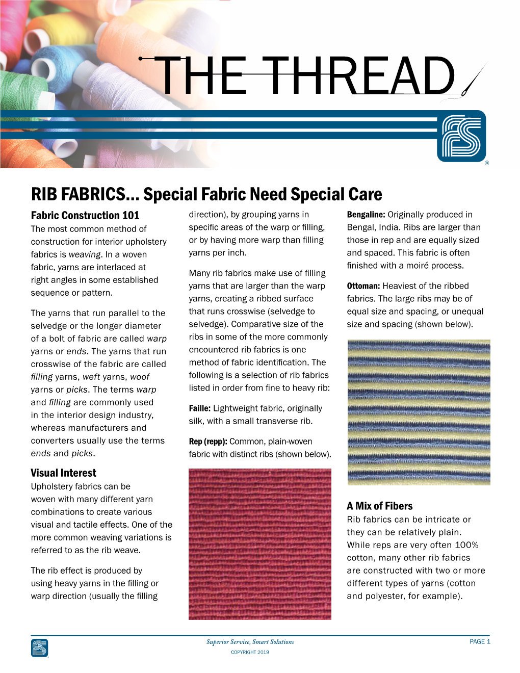 RIB FABRICS... Special Fabric Need Special Care