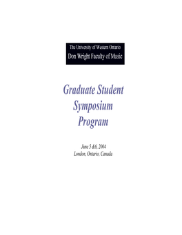 Graduate Student Symposium Program