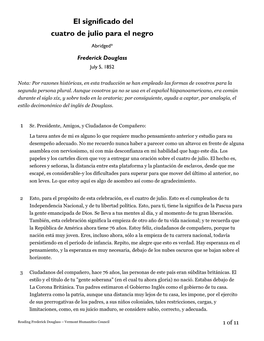 El Significado Del Cuatro De Julio Para El Negro