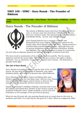 Guru Nanak - the Founder of Sikhism