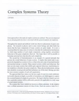 Complex Systems Theory