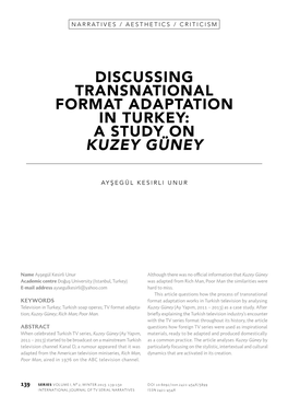 Discussing Transnational Format Adaptation in Turkey: a Study on Kuzey Güney