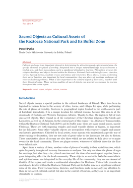 Sacred Objects As Cultural Assets of the Roztocze National Park and Its Buffer Zone