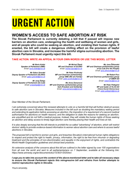 Women's Access to Safe Abortion at Risk