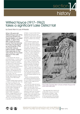 WILFRED NOYCE TAKES a FALL in the LAKES PAGE 1 of 6 Section14 History