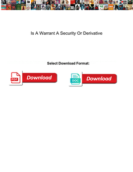 Is a Warrant a Security Or Derivative