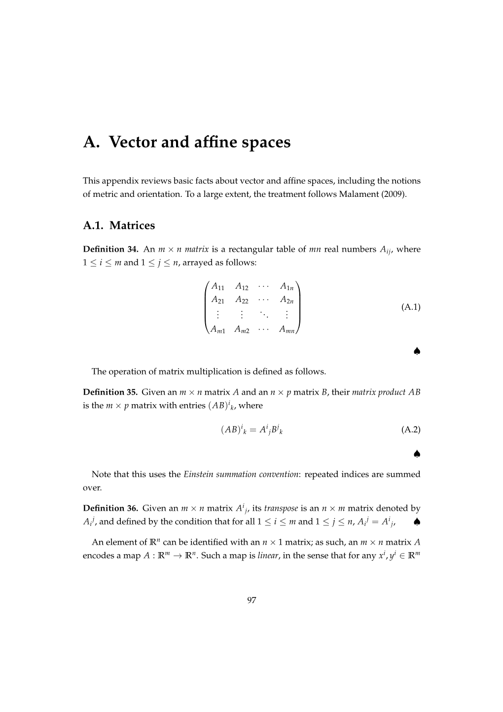 A. Vector and Affine Spaces