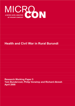 Health and Civil War in Rural Burundi