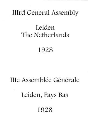 Lllrd General Assembly Leiden The