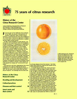 History of the Citrus Research Center