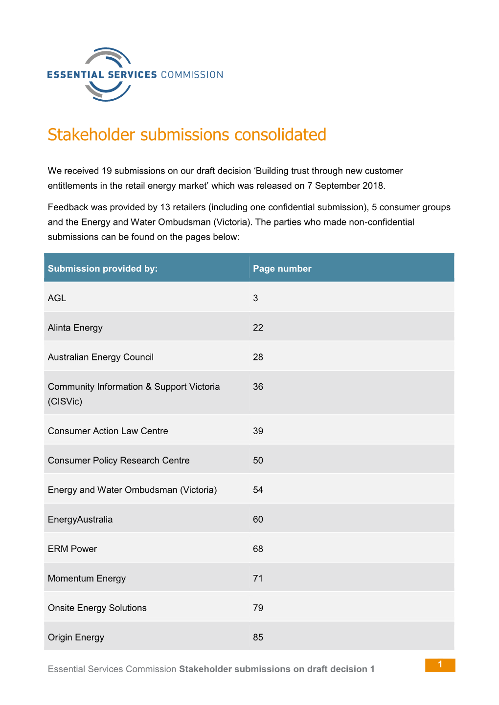 Stakeholder Submissions Consolidated